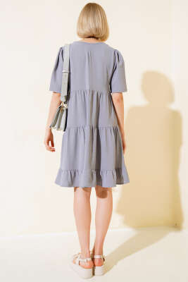 Ayrobin Elbise Gri - Thumbnail