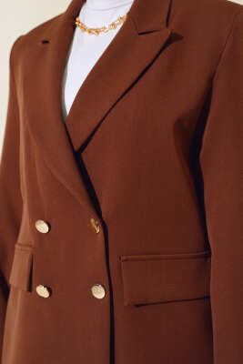 Astarlı Blazer Ceket Kahve - Thumbnail