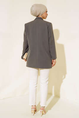 Astarlı Blazer Ceket Fume - Thumbnail