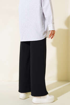 Ayrobin Bel Lastikli Pantolon Siyah - Thumbnail