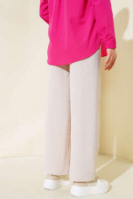 Ayrobin Bel Lastikli Pantolon Taş - Thumbnail