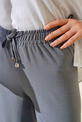 Ayrobin Bel Lastikli Pantolon Kayrak Grisi - Thumbnail