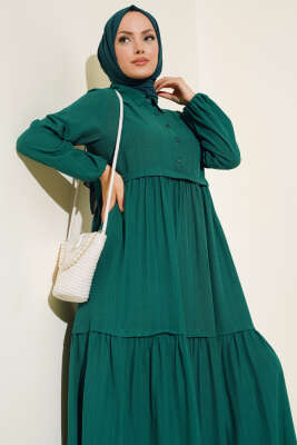 Gömlek Yaka Yarım Düğmeli Elbise Benetton - Thumbnail