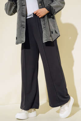 Balance Armalı Bol Paça Pantolon Antrasit - Thumbnail