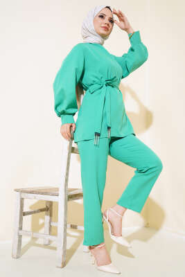 Taş Püsküllü İkili Takım Yeşil - Thumbnail