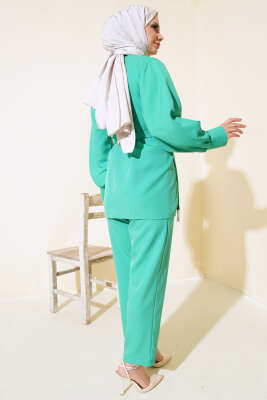 Taş Püsküllü İkili Takım Yeşil - Thumbnail