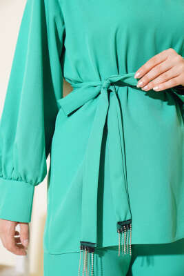 Taş Püsküllü İkili Takım Yeşil - Thumbnail