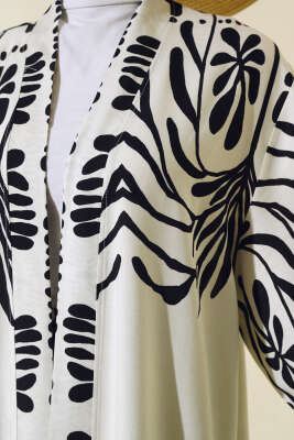 Etnik Desen Kimono İkili Takım Siyah - Thumbnail