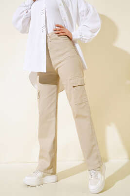 Cepli Kargo Pantolon Latte - Thumbnail