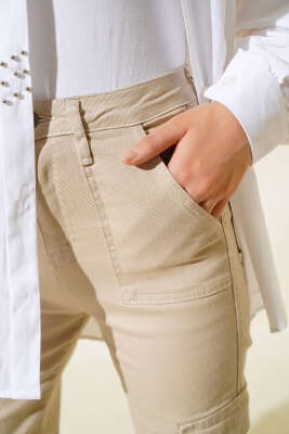 Cepli Kargo Pantolon Latte - Thumbnail