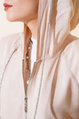 Çift Cep Kapaklı Hırka Bej - Thumbnail