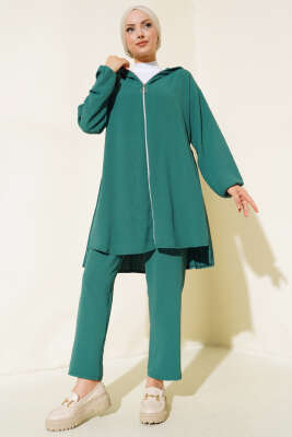 Arkası Pileli Ayrobin İkili Takım Petrol - Thumbnail