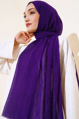 Organik Bambu Kraş Şal Menekşe - Thumbnail