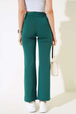 Çımalı Krep Pantolon Zümrüt - Thumbnail