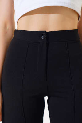 Çımalı Krep Pantolon Siyah - Thumbnail