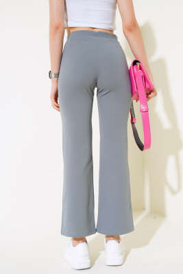 Çımalı Krep Pantolon Gri - Thumbnail