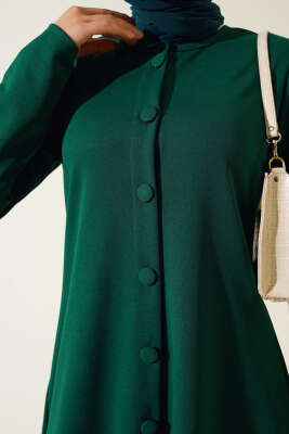 Boydan Düğmeli Tunik İkili Takım Zümrüt - Thumbnail