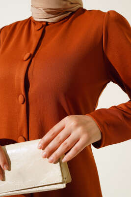 Boydan Düğmeli Tunik İkili Takım Taba - Thumbnail