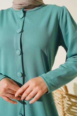 Boydan Düğmeli Tunik İkili Takım Mint - Thumbnail