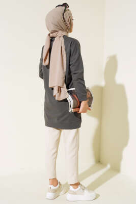 Salaş Armalı Tunik Füme - Thumbnail