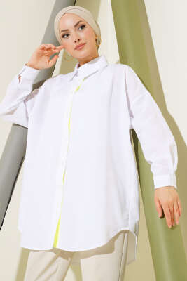 Pazarium - Biyesi Renkli Gömlek Yeşil