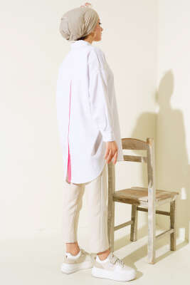 Biyesi Renkli Gömlek Fuşya - Thumbnail