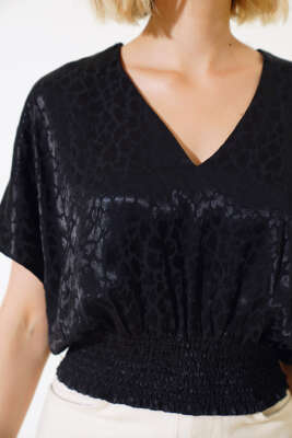 Bel Gipeli Jakar Bluz Siyah - Thumbnail