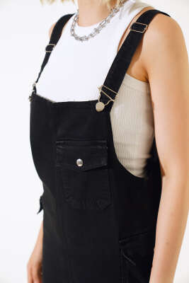 Paça Püsküllü Şortlu Slopet Siyah - Thumbnail