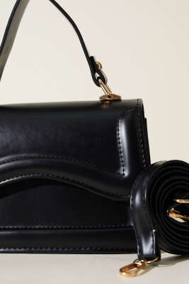 Tek Bölmeli El Çantası Siyah - Thumbnail