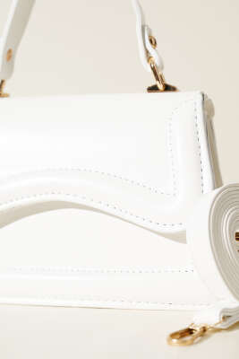 Tek Bölmeli El Çantası Beyaz - Thumbnail