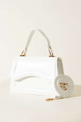 Tek Bölmeli El Çantası Beyaz - Thumbnail