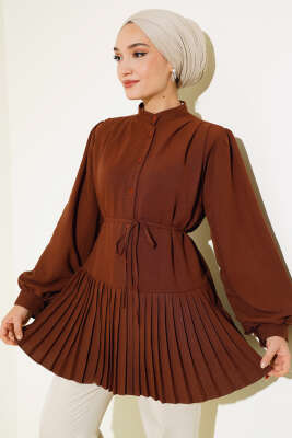 Pazarium - Piliseli Tunik Kahve