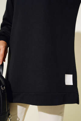 Yazı Baskı Armalı Tunik Siyah - Thumbnail