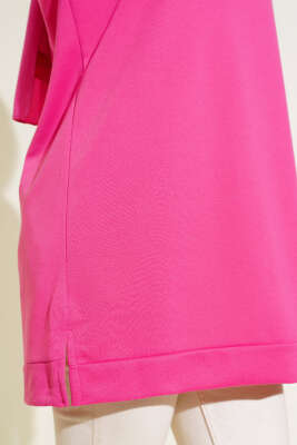 Yazı Baskı Armalı Tunik Fuşya - Thumbnail