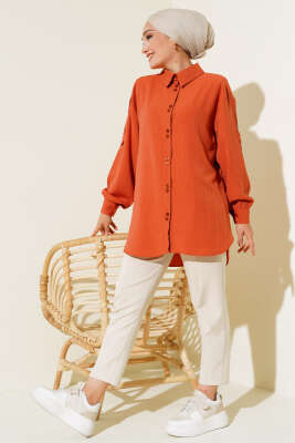 Kol Apoletli Gömlek Kiremit - Thumbnail