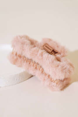 Figürlü Peluş Mandal Toka Latte - Thumbnail