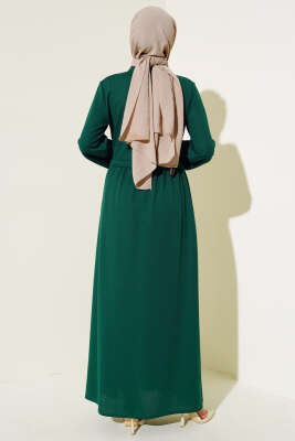 Fermuarlı Hakim Yaka Ferace Zümrüt - Thumbnail