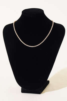 Pazarium - Su Yolu Taş Sıralı Kolye Gold