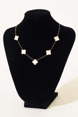 Renkli Yonca Kolye Sedef - Thumbnail