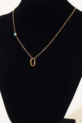 Nazar Boncuklu Harf Kolye O - Thumbnail