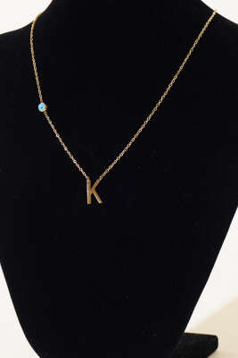 Nazar Boncuklu Harf Kolye K - Thumbnail