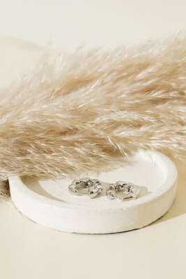 Pazarium - Sıralı Damla Küpe Gümüş