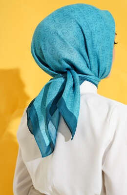 MK Desen Soft Eşarp Petrol Yeşili - Thumbnail