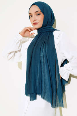 Organik Bambu Kraş Şal Petrol Yeşili -35 - Thumbnail