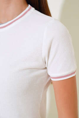 Kaşkorse Biyeli Elbise Pudra - Thumbnail