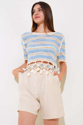 File Dantelli Bluz Mavi - Thumbnail