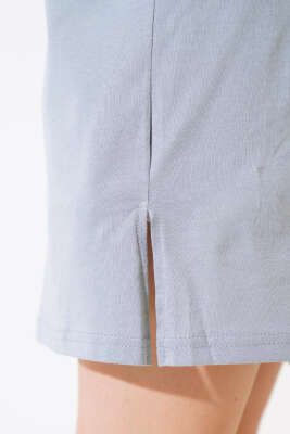 Uzun T-Shirt Kayrak Grisi - Thumbnail