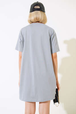 Uzun T-Shirt Kayrak Grisi - Thumbnail