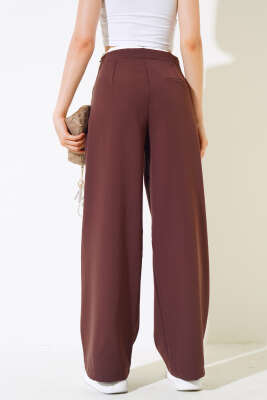 Bel Garnili Pantolon Kahve - Thumbnail