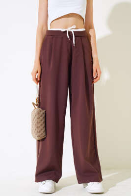 Bel Garnili Pantolon Kahve - Thumbnail